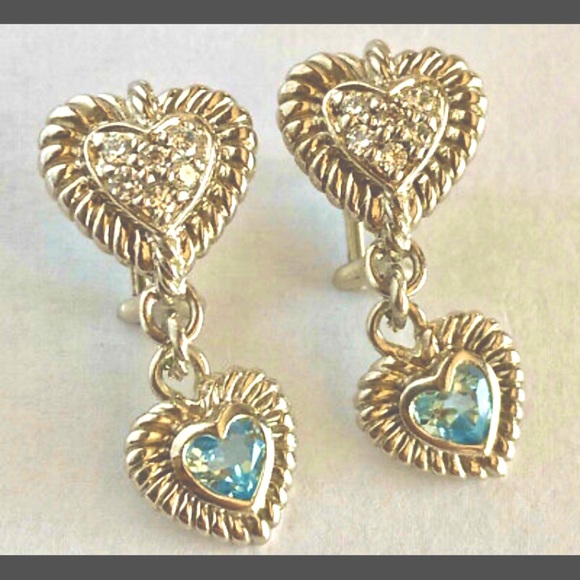 Judith Ripka Jewelry - 💗Judith Ripka double heart dangle earrings💗